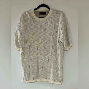 all saints oversized ivory short sleeve shirt